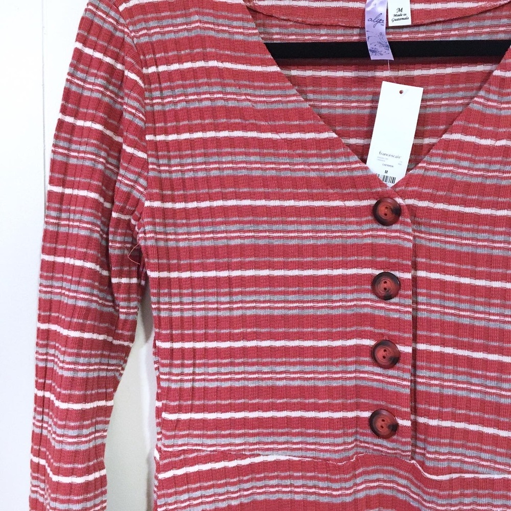 Alya Striped Button Front Dress - Picture 6 of 6